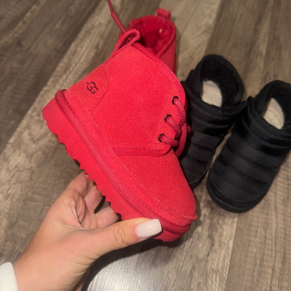 UGG Red and Black Kids Boots 2 pc